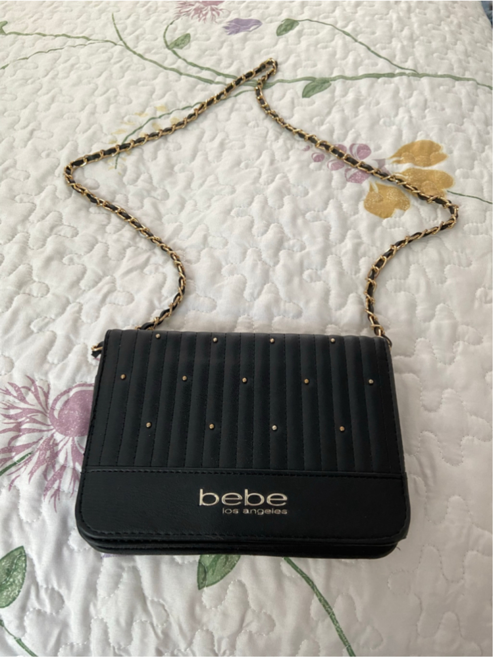 Bebe black quilted Crossbody bag